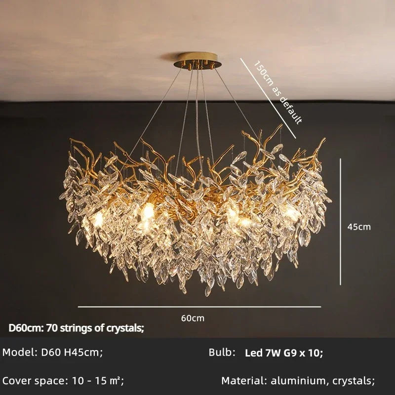 Opaluxe Crystal Chandelier – Modern Luxury LED Lighting Fixture