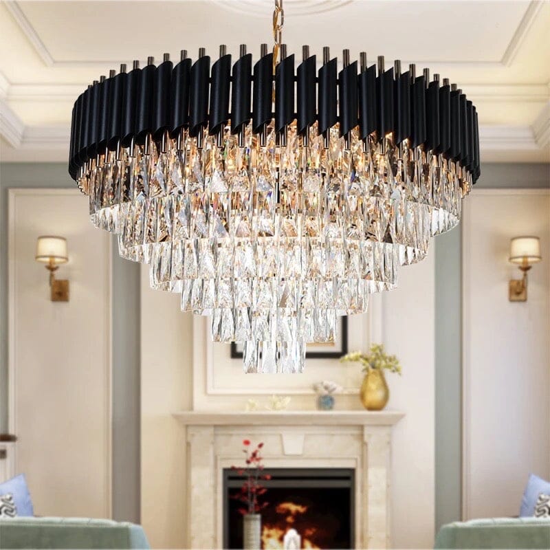 Aurora Crystal Chandelier – Luxury Modern LED Ceiling Light