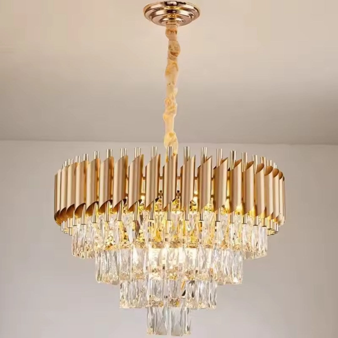Aurora Crystal Chandelier – Luxury Modern LED Ceiling Light
